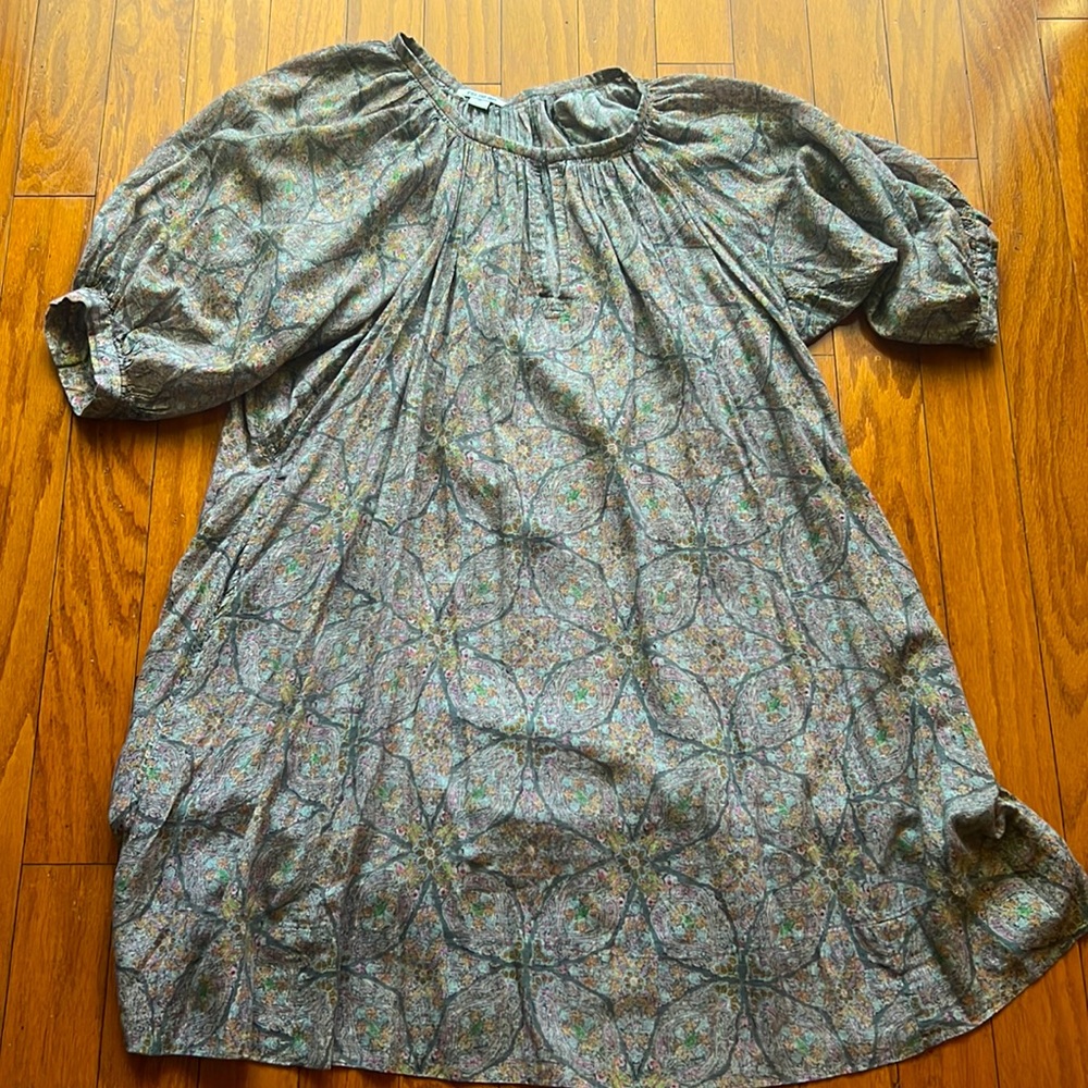 Anthro ez sur mer balloon sleeve house dress M